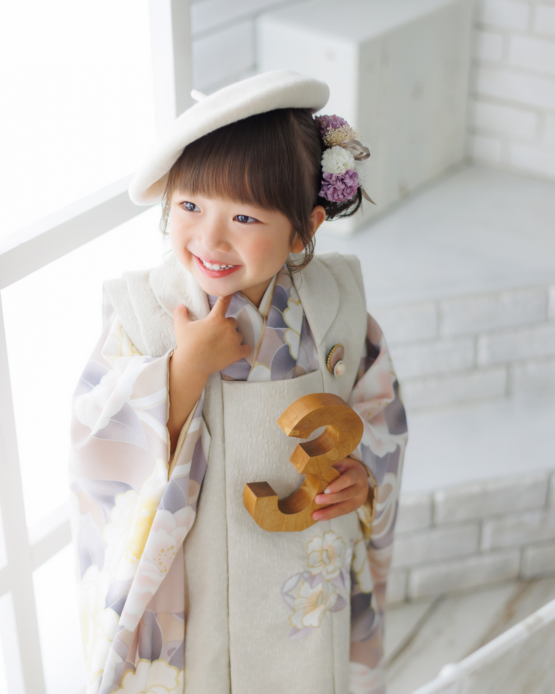 白いアトリエの七五三